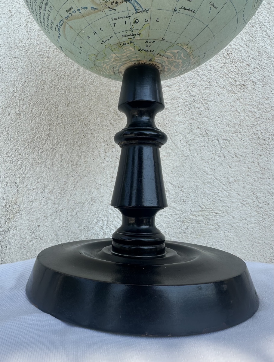 Ancien globe terrestre J. Forest – Girard & Barrère, Paris – vers 1925-1930 – Cartographie fran-photo-5