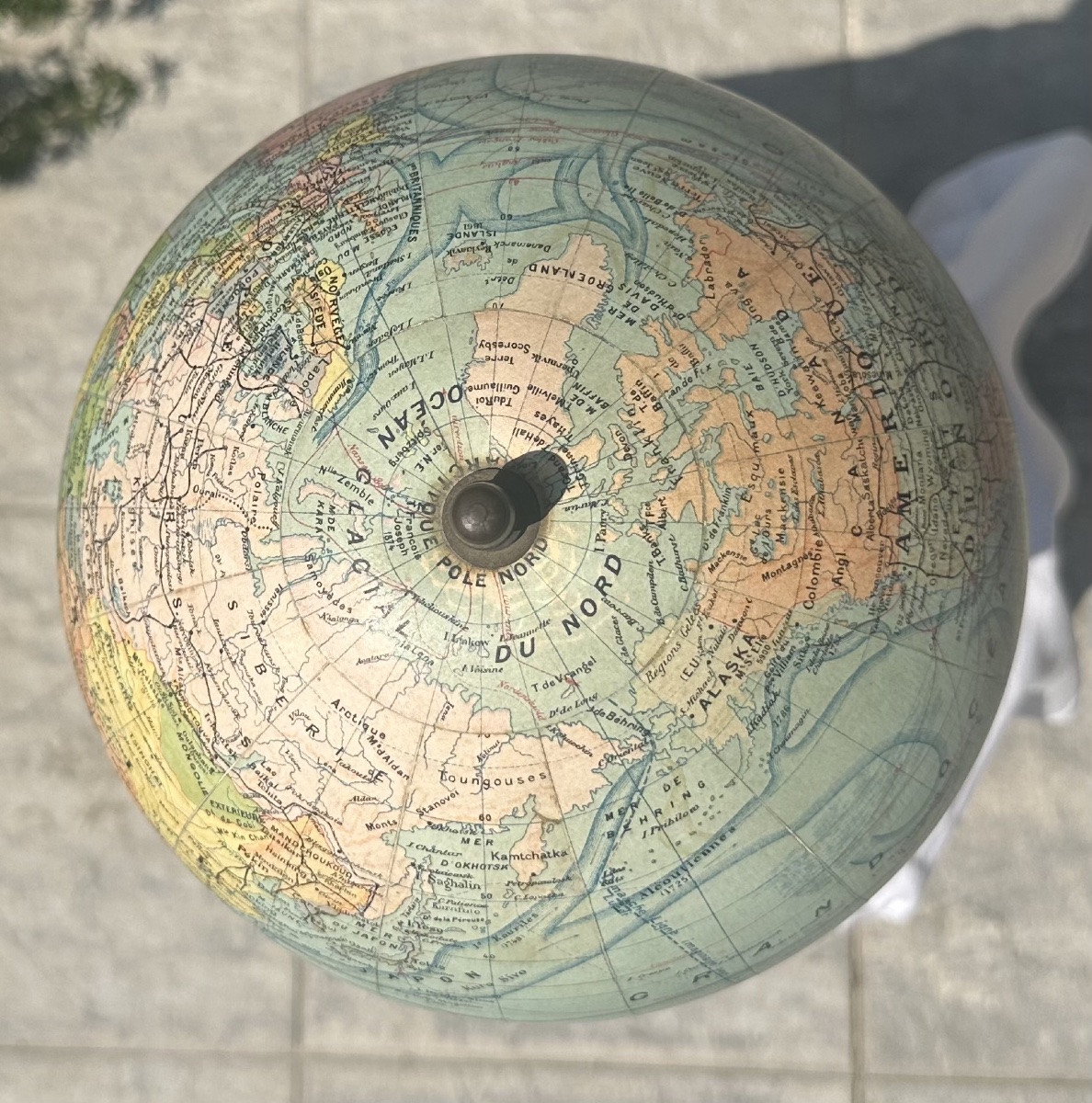 Ancien globe terrestre J. Forest – Girard & Barrère, Paris – vers 1925-1930 – Cartographie fran-photo-3