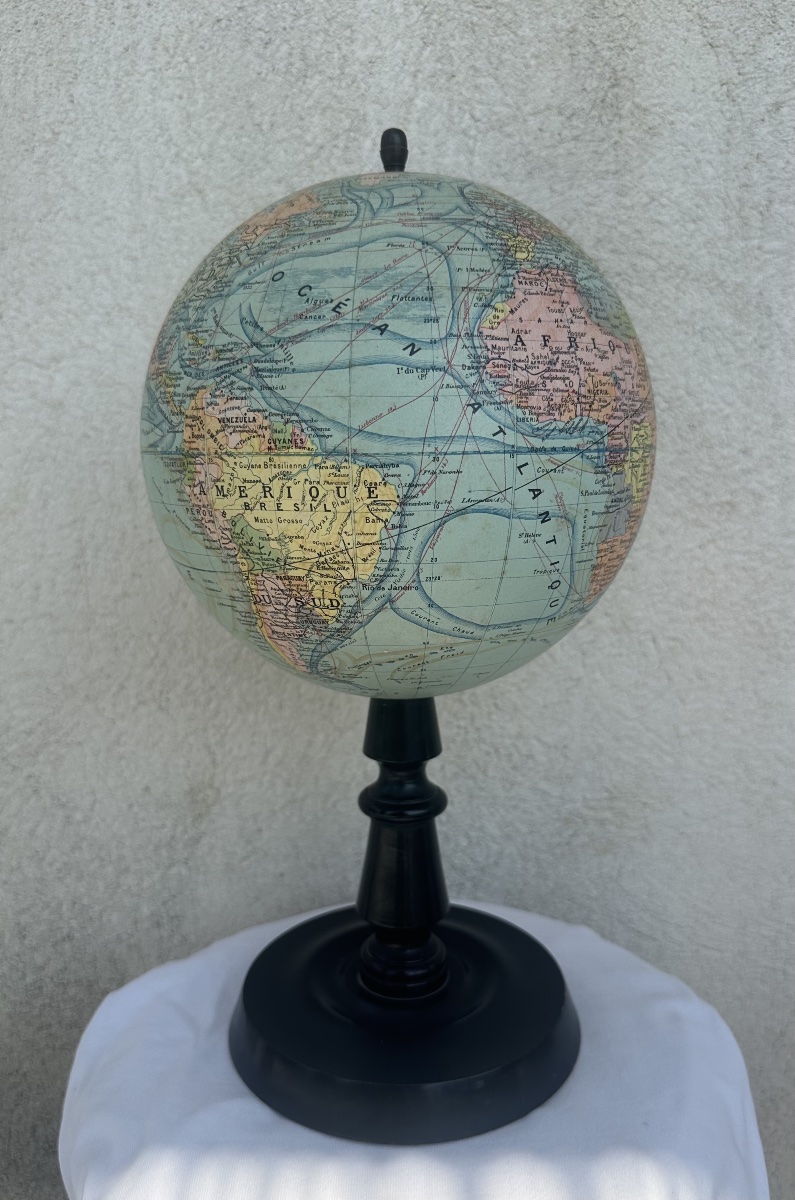 Ancien globe terrestre J. Forest – Girard & Barrère, Paris – vers 1925-1930 – Cartographie fran