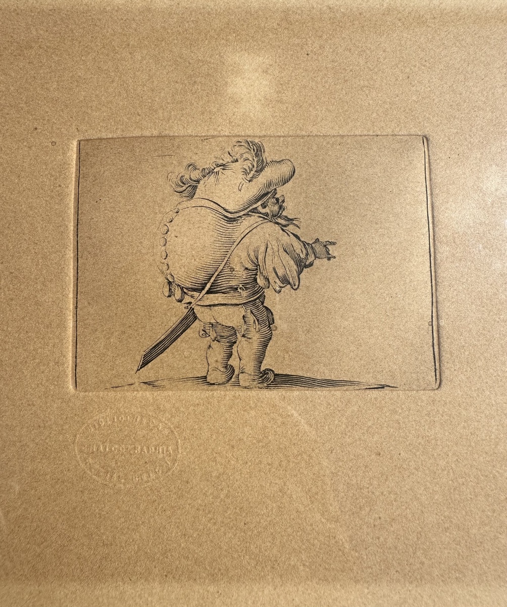 Jacques CALLOT (1592-1635) L’Homme au gros dos orné d’une rangée de boutons Suite des Gobbi-photo-2