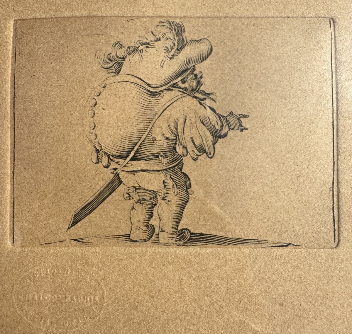 Jacques CALLOT (1592-1635) L’Homme au gros dos orné d’une rangée de boutons Suite des Gobbi-photo-3