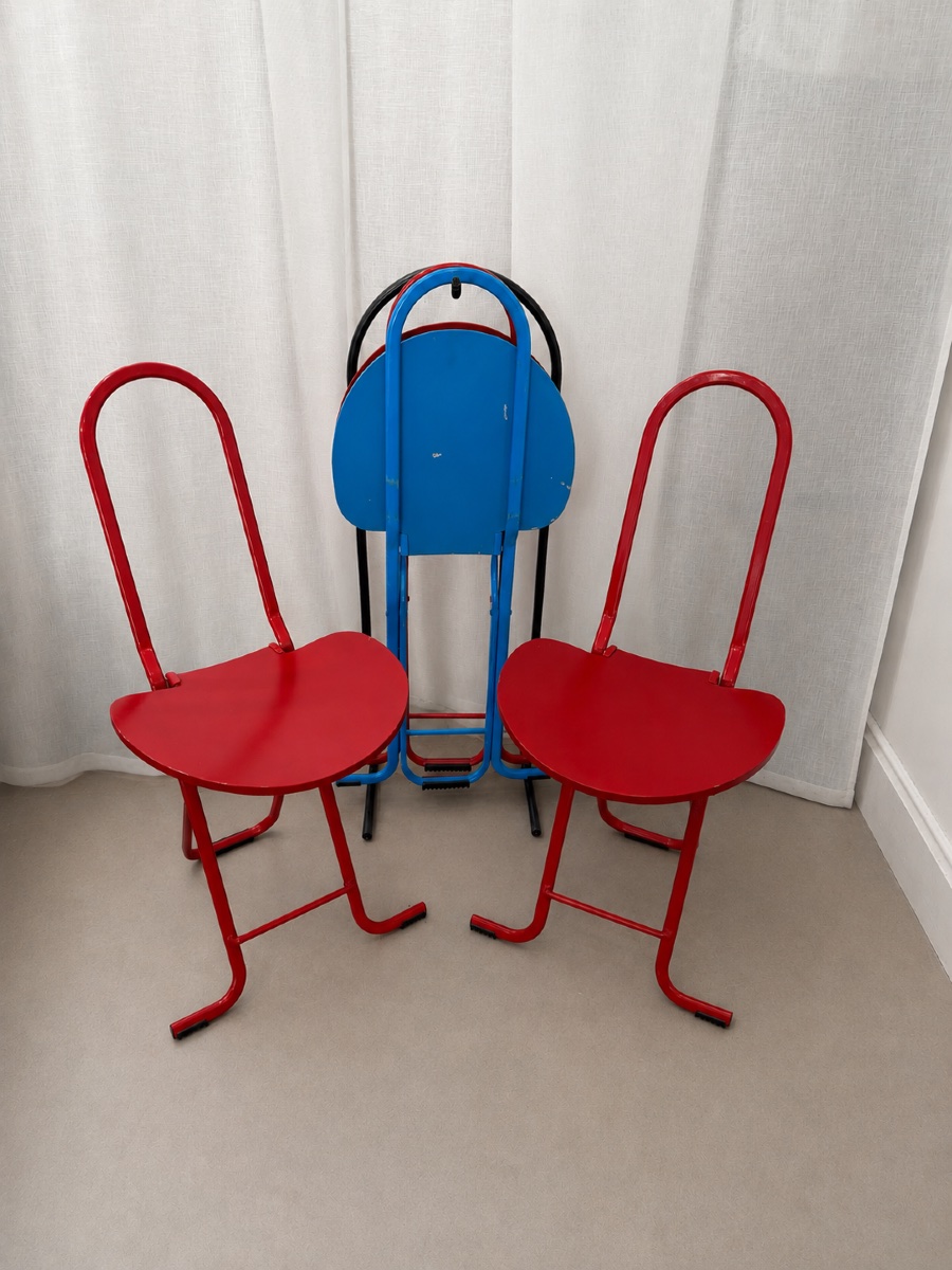 Gaston Rinaldi – 4 Dafne Chairs With Chair Rack – 1970s-photo-4