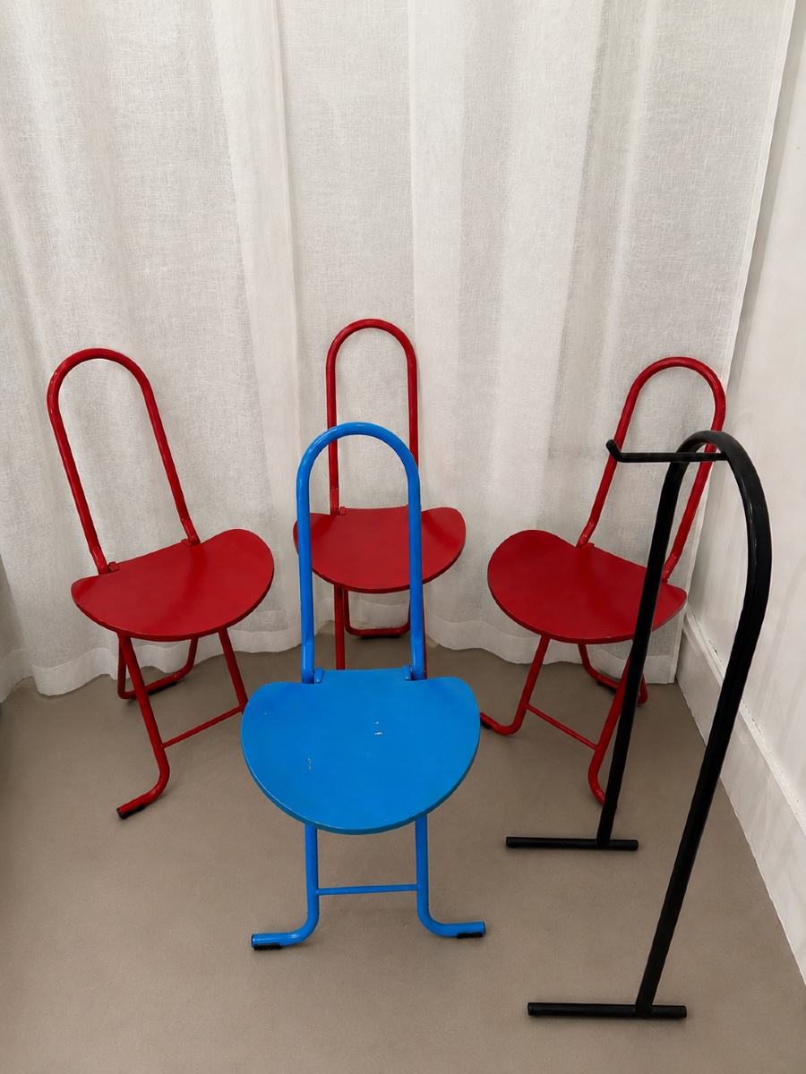 Gaston Rinaldi – 4 Dafne Chairs With Chair Rack – 1970s