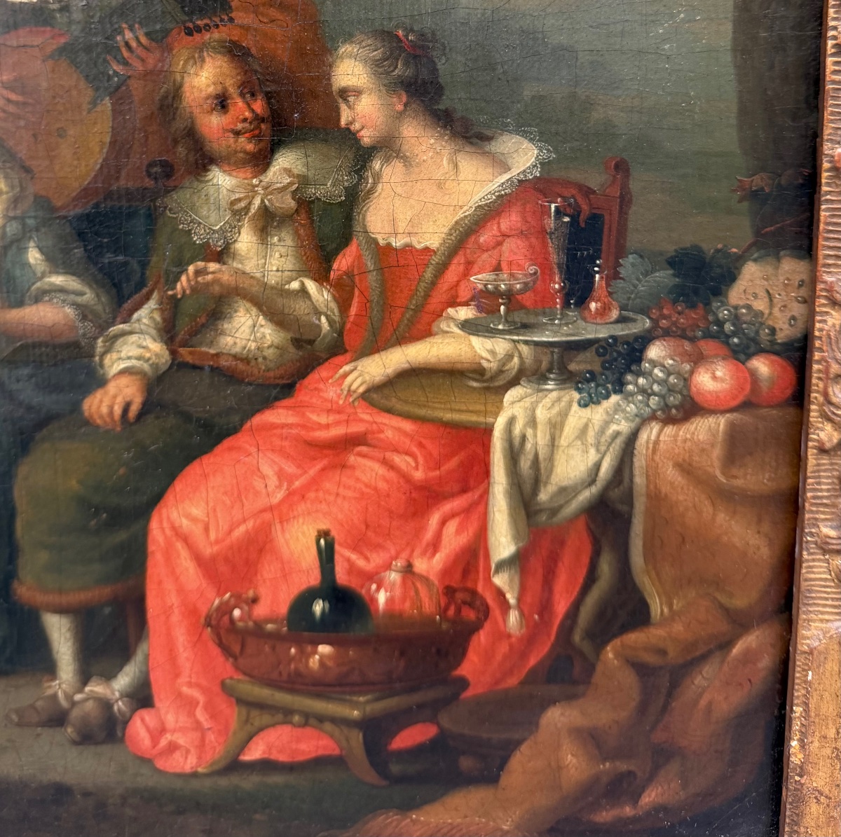 École hollandaise ou française, XVIIIe siècle  Scène de banquet en plein air-photo-2