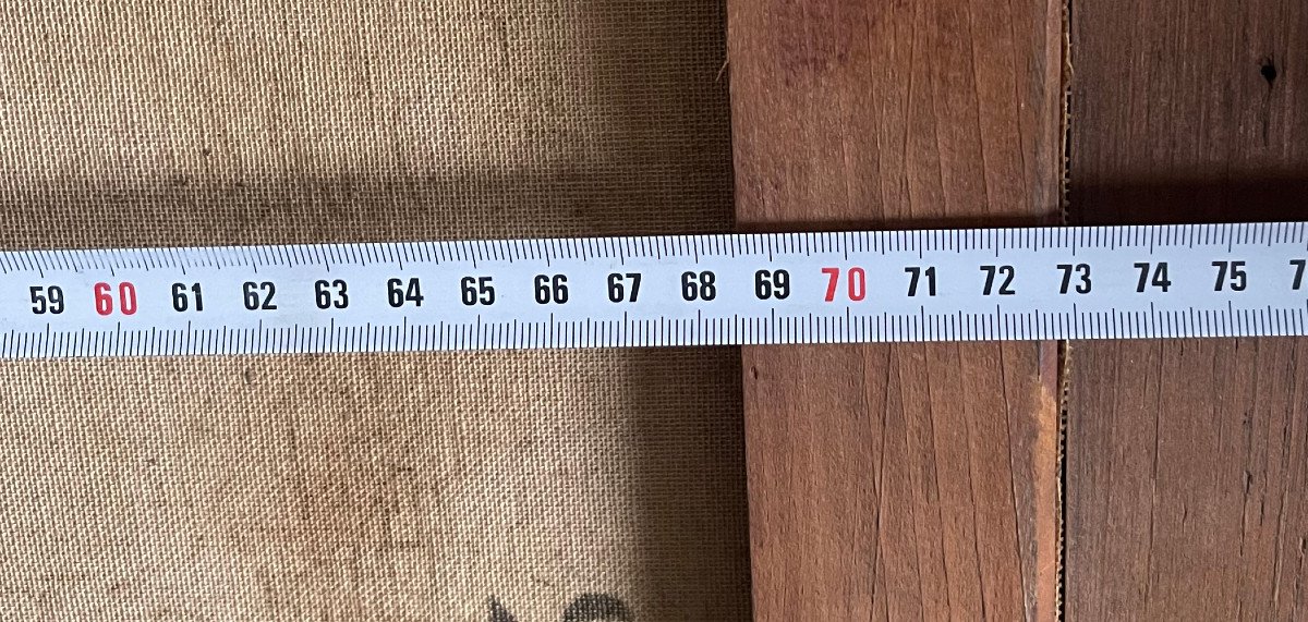 Oil On Canvas From The Village Angles-sur-l'anglin 1940? 1960?-photo-4