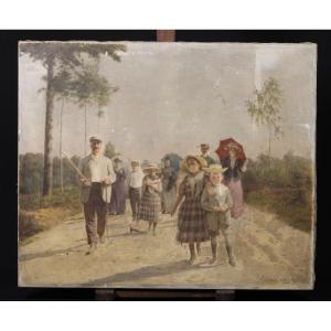 Jacques Joseph Léopold Loustau (1815–1894) Promenade en famille
