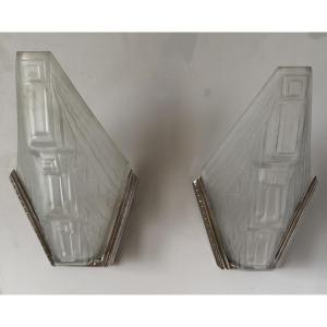 Pair Of Art Deco Wall Sconces, Circa 1930