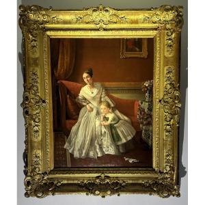 Charles De Steuben (1788-1856) -portrait Of A Parisian Bourgeois Interior