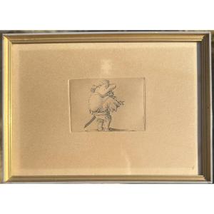 Jacques CALLOT (1592-1635) L’Homme au gros dos orné d’une rangée de boutons Suite des Gobbi