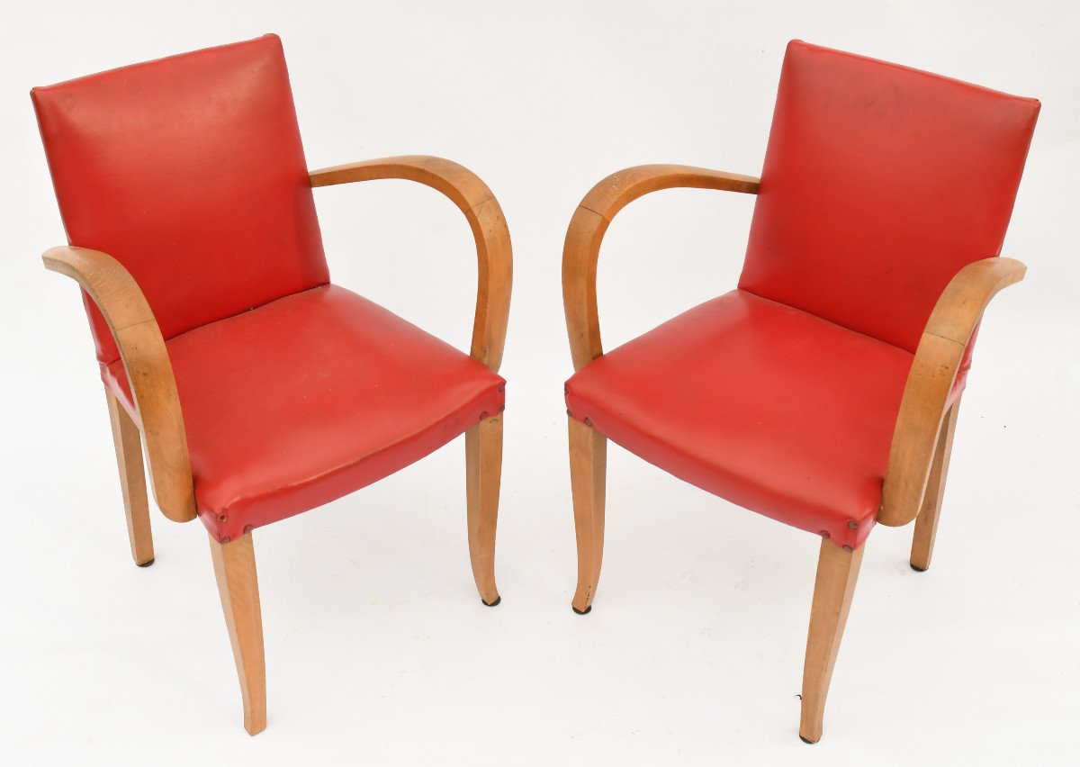 Suite Of 4 Bridge Armchairs With Armrests From The 1950s-photo-3