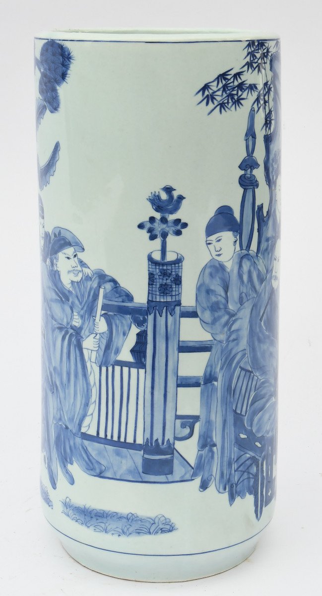Blue And White Chinese Porcelain Umbrella Stand-photo-4