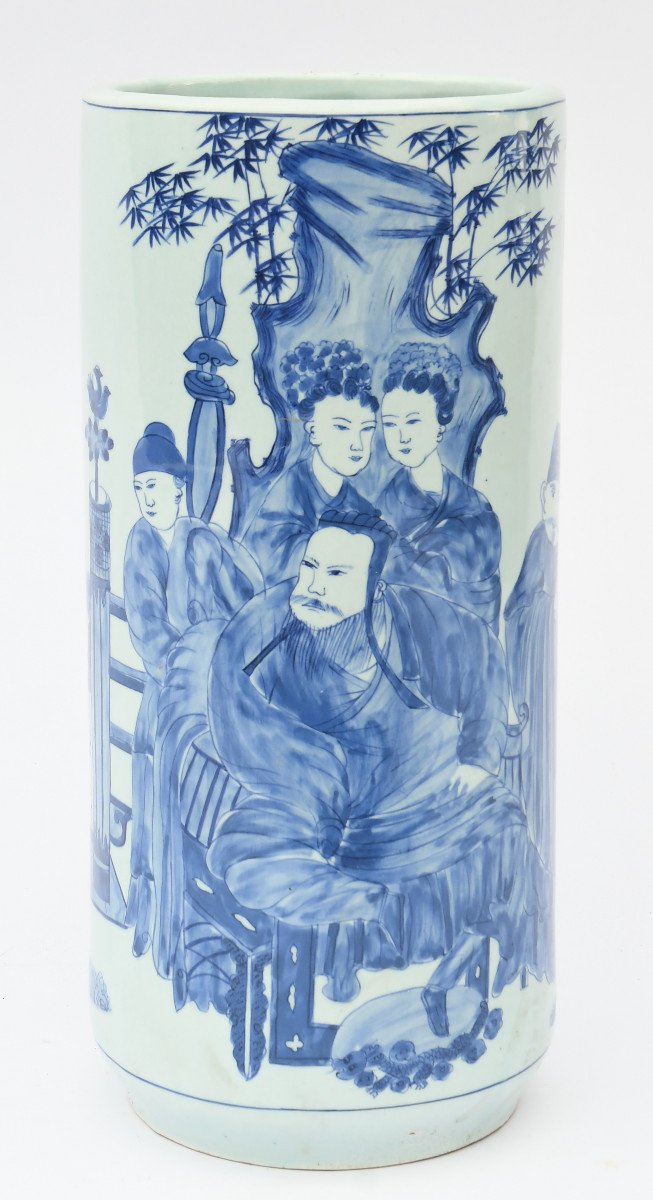 Blue And White Chinese Porcelain Umbrella Stand