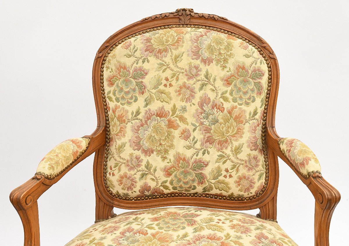 Pair Of Large Louis XV Style Cabriolet Armchairs-photo-1