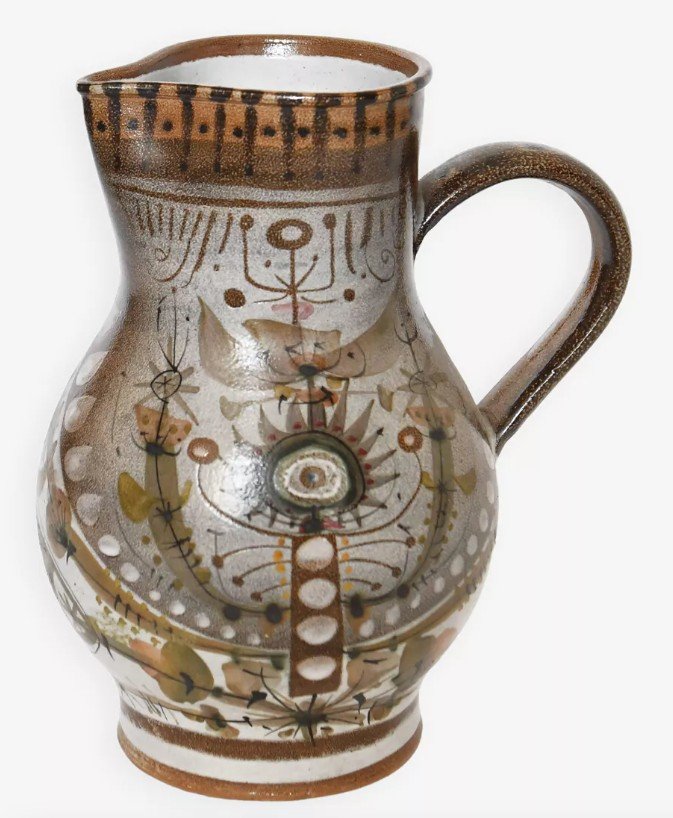 André l'Helguen (born 1935) For Keraluc Quimper Ceramic Pitcher