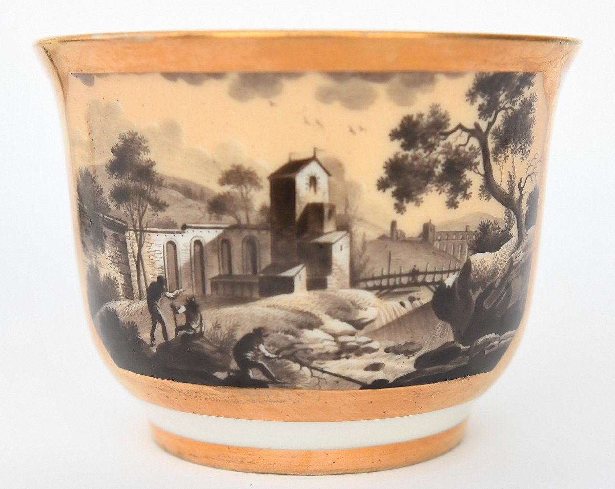 Tasse et sa sous-tasse en porcelaine de Paris Lebon-Halley -photo-2