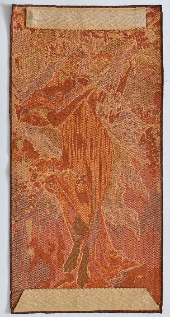 Quatre tapisseries représentantes 4 saisons d'après Alphonse Mucha -photo-4