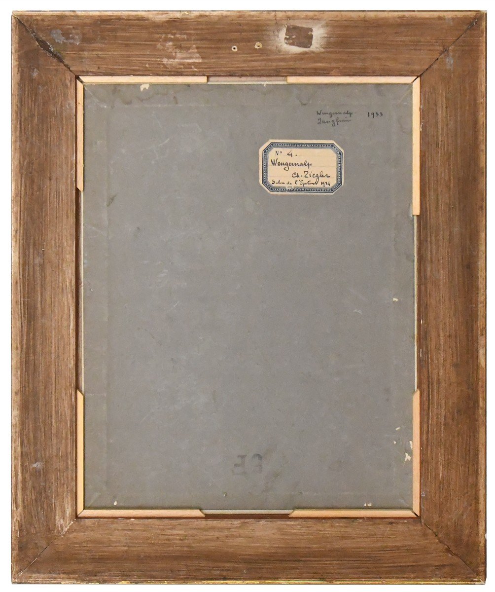 Charles De Ziegler (1890-1962) "wengernalp" Oil On Cardboard  -photo-3