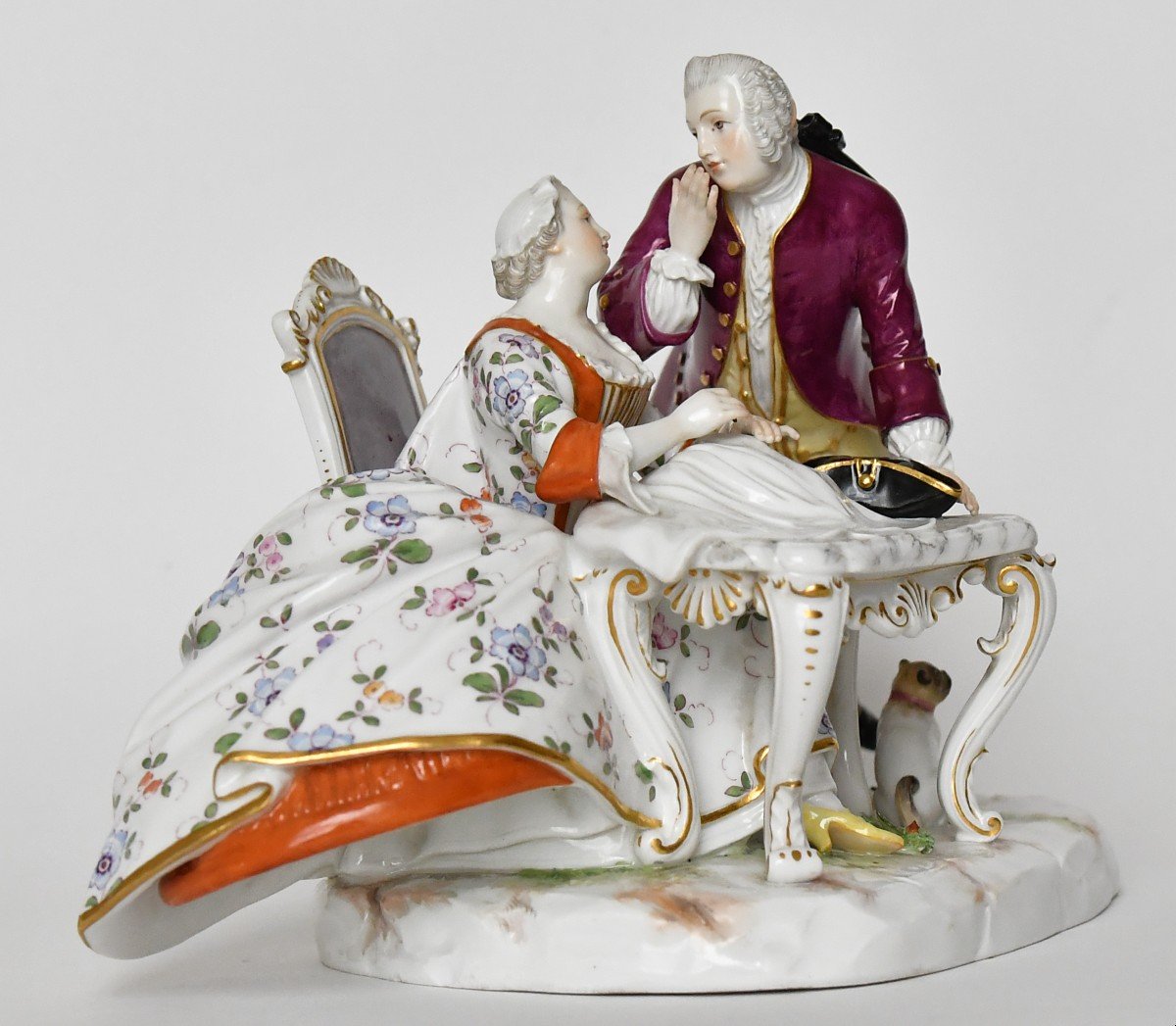 Groupe en porcelaine de Meissen Couple d'amoureux, Modèle 551 -photo-2