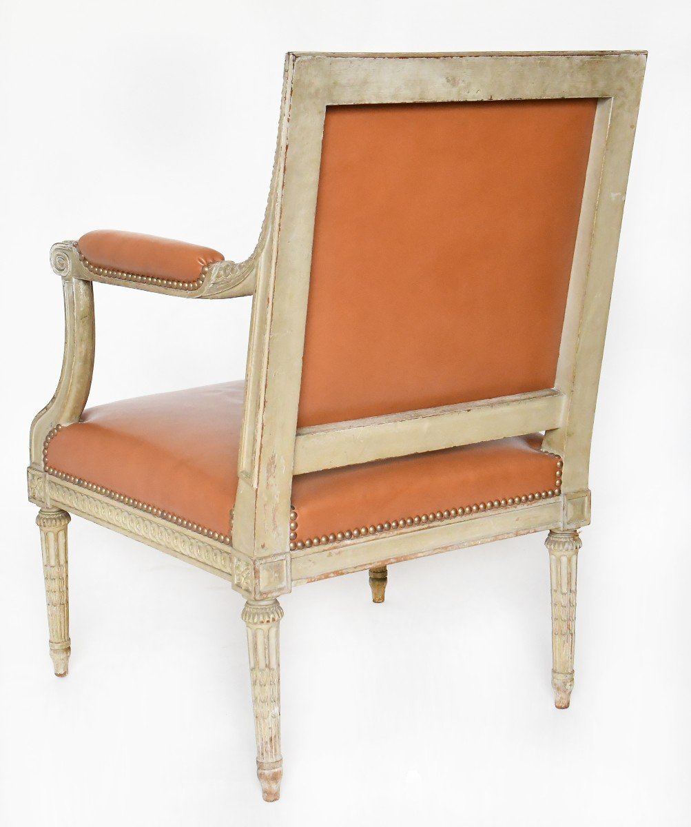 Paire de fauteuils de style Louis XVI -photo-3