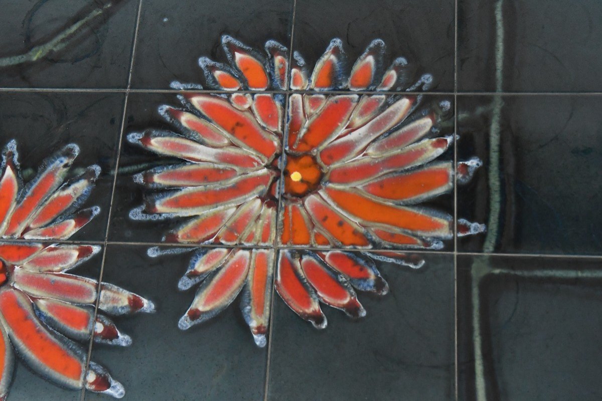 Vintage Coffee Table Model "les Dahlias" From The 1960s By Adri Belgium -photo-3