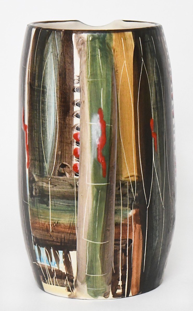 Vintage Ceramic Orangeade Set From The "fenice" Factory In Albisola (italy)-photo-1