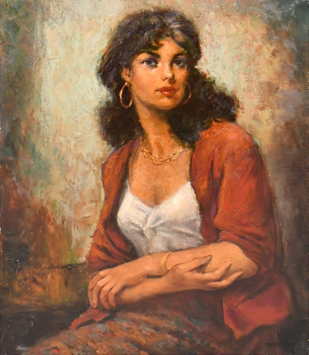 French School Of The 20th Century Oil On Canvas "la Gyphérienne"-photo-2