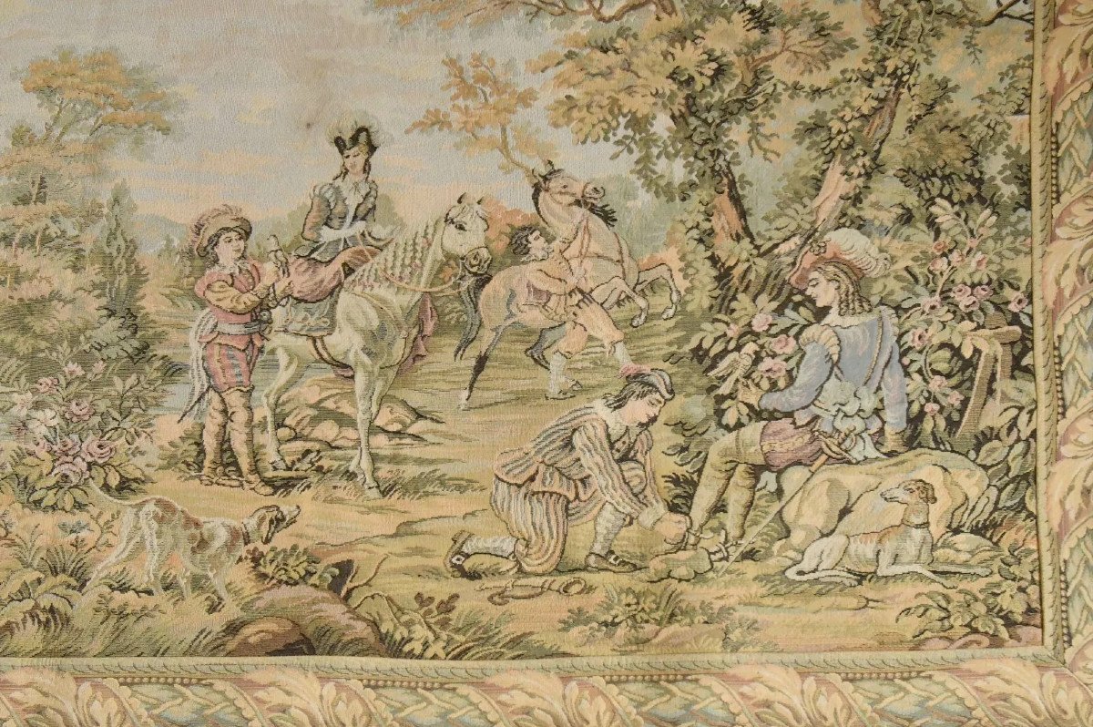 Tapisserie mécanique "Chasse Royale" éditée par Jean Laurent éditeur d'art en 1974-photo-2