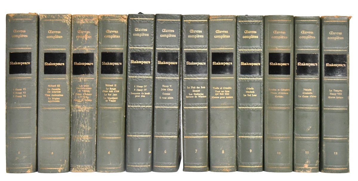 Complete Bilingual Works Of Shakespeare In 12 Volumes - French Book Club, 1962-photo-2