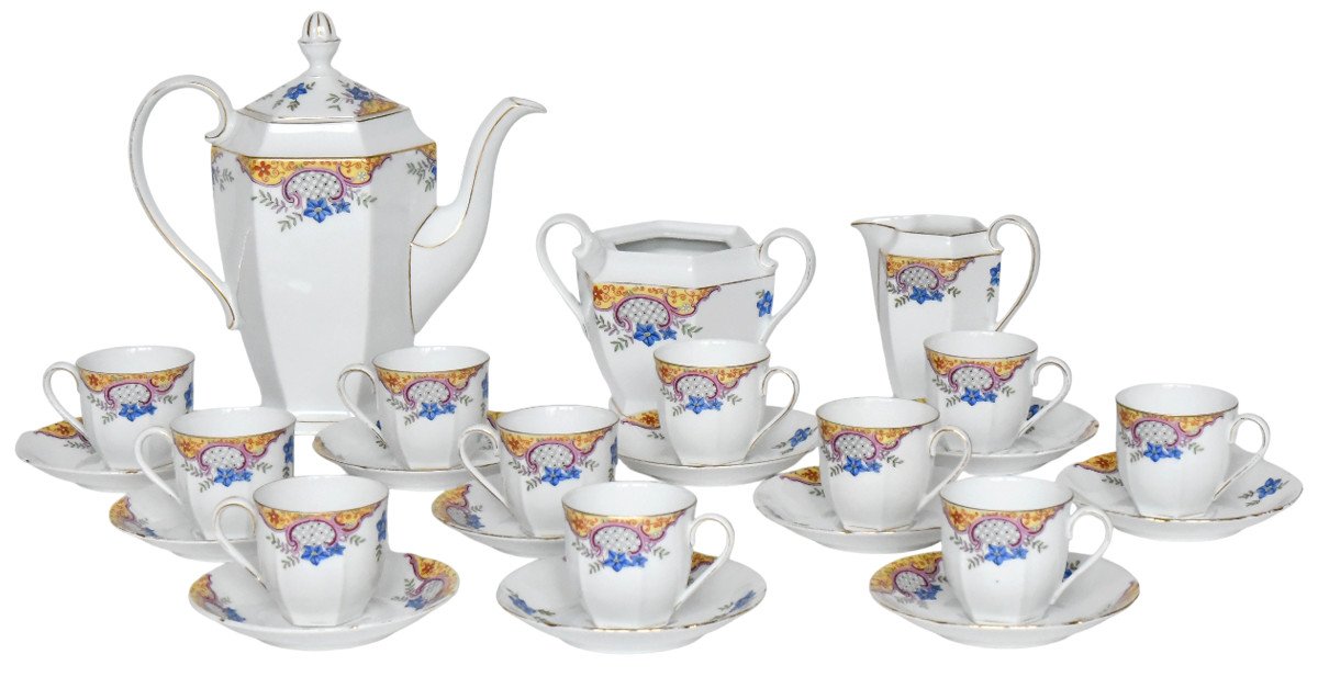 Vintage Porcelain Coffee Set From Epiag Czechoslovakia