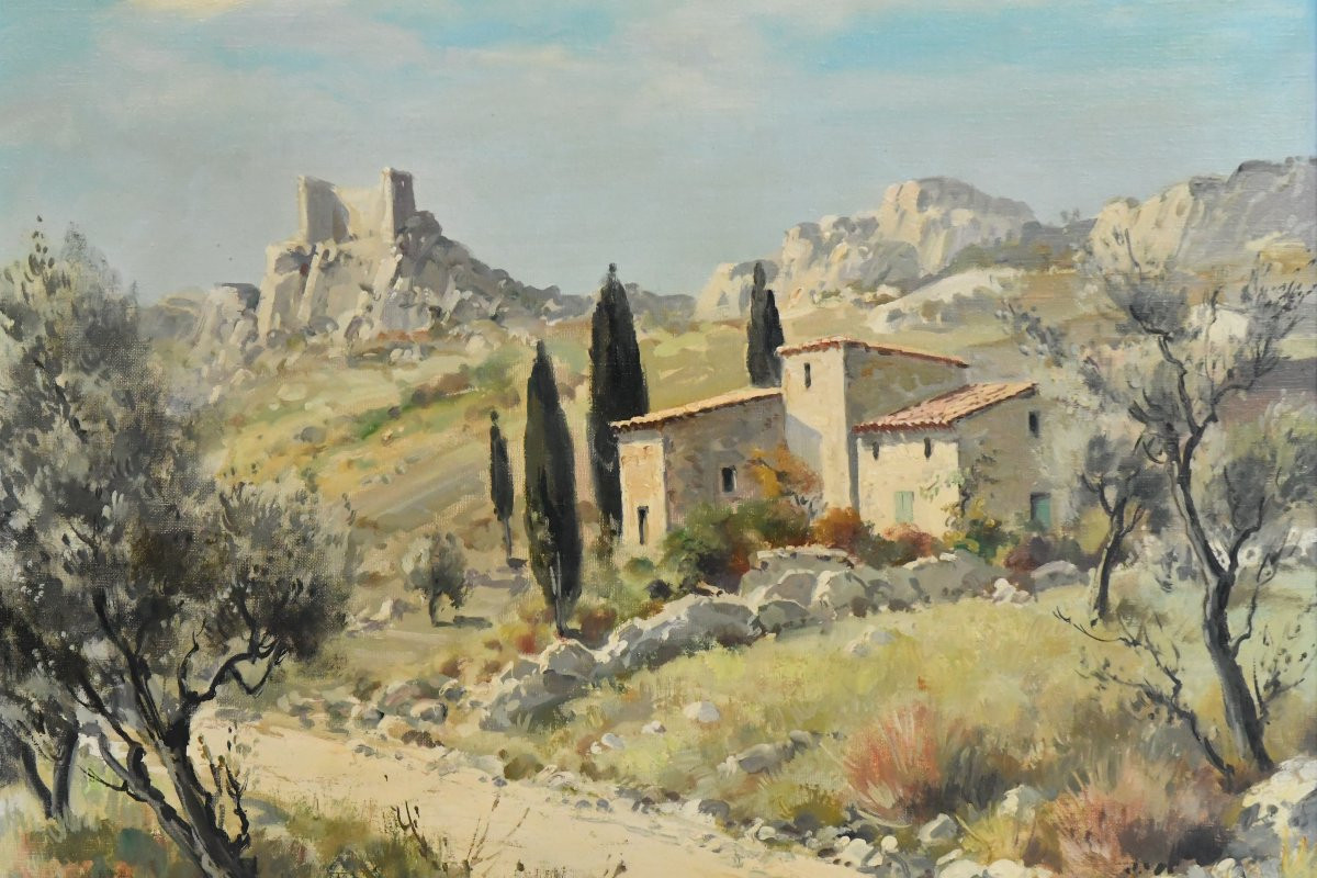 Lucien Potronat (1889-1973) "landscape Of The Côte d'Azur" Oil On Canvas-photo-2