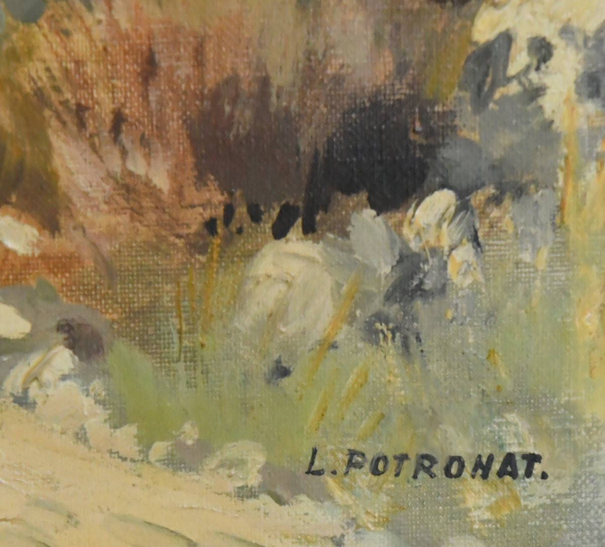 Lucien Potronat (1889-1973) "landscape Of The Côte d'Azur" Oil On Canvas-photo-3