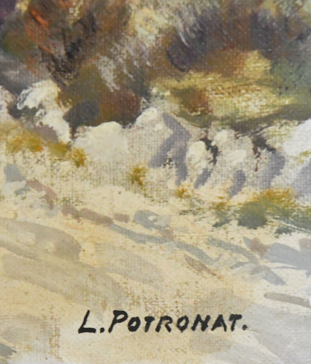 Lucien Potronat (1889-1973) "landscape Of The Côte d'Azur" Oil On Canvas-photo-3