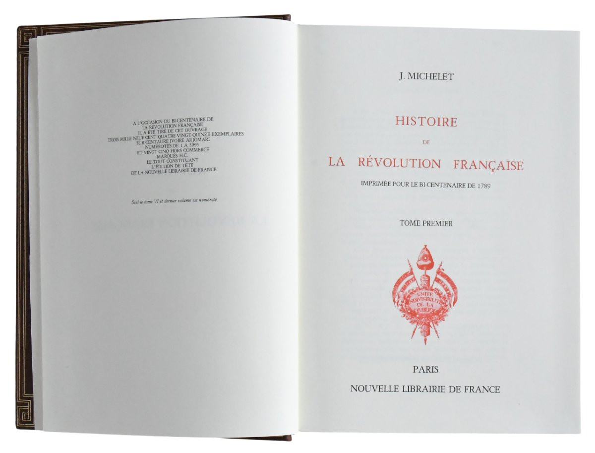 J. Michelet "history Of The French Revolution" 6 Volumes, Nouvelle Libraire De France, 1980-photo-2