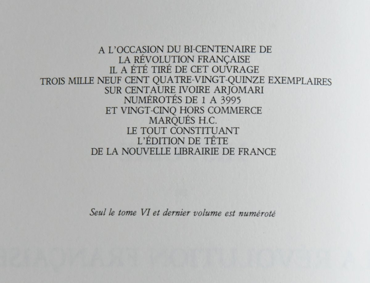 J. Michelet "history Of The French Revolution" 6 Volumes, Nouvelle Libraire De France, 1980-photo-3