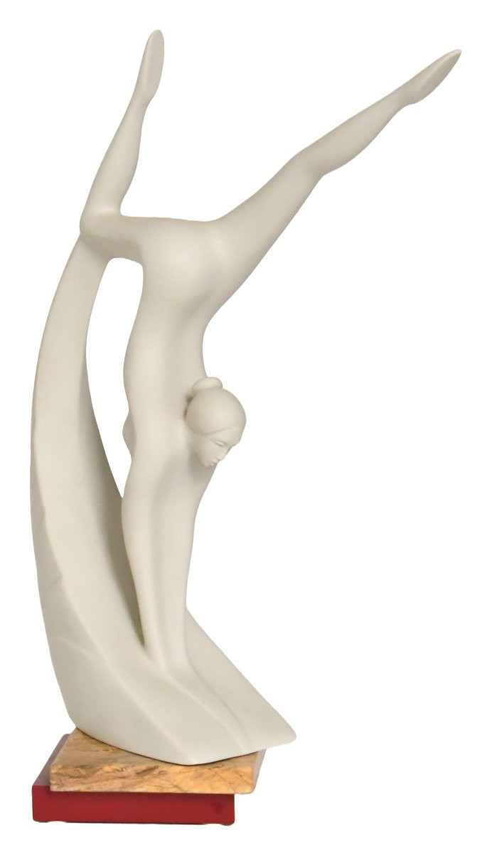 Statuette en porcelaine par Galos (Espagne) représentant une gymnaste-photo-2