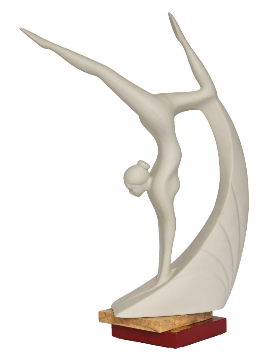 Statuette en porcelaine par Galos (Espagne) représentant une gymnaste-photo-3