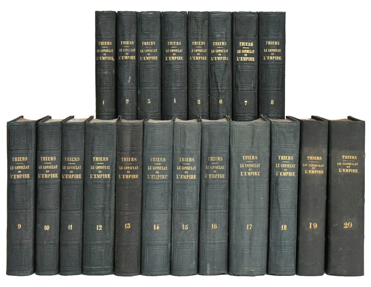 "Histoire du Consulat et de l’Empire" 20 vol Adolphe Thiers, Éditions Paulin Paris, 1845