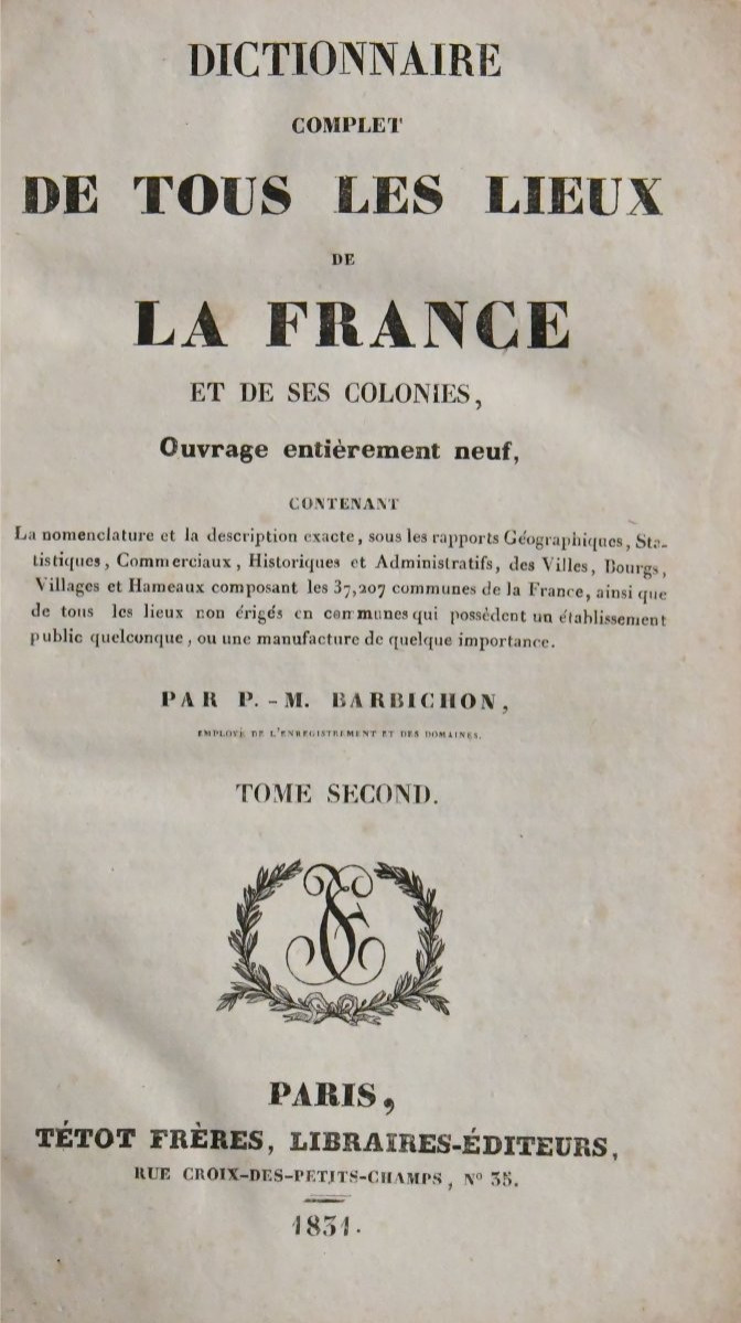 M.P. BARBICHON "Dictionnaire complet de tous les lieux de France et de ses colonies" Paris 1831-photo-4
