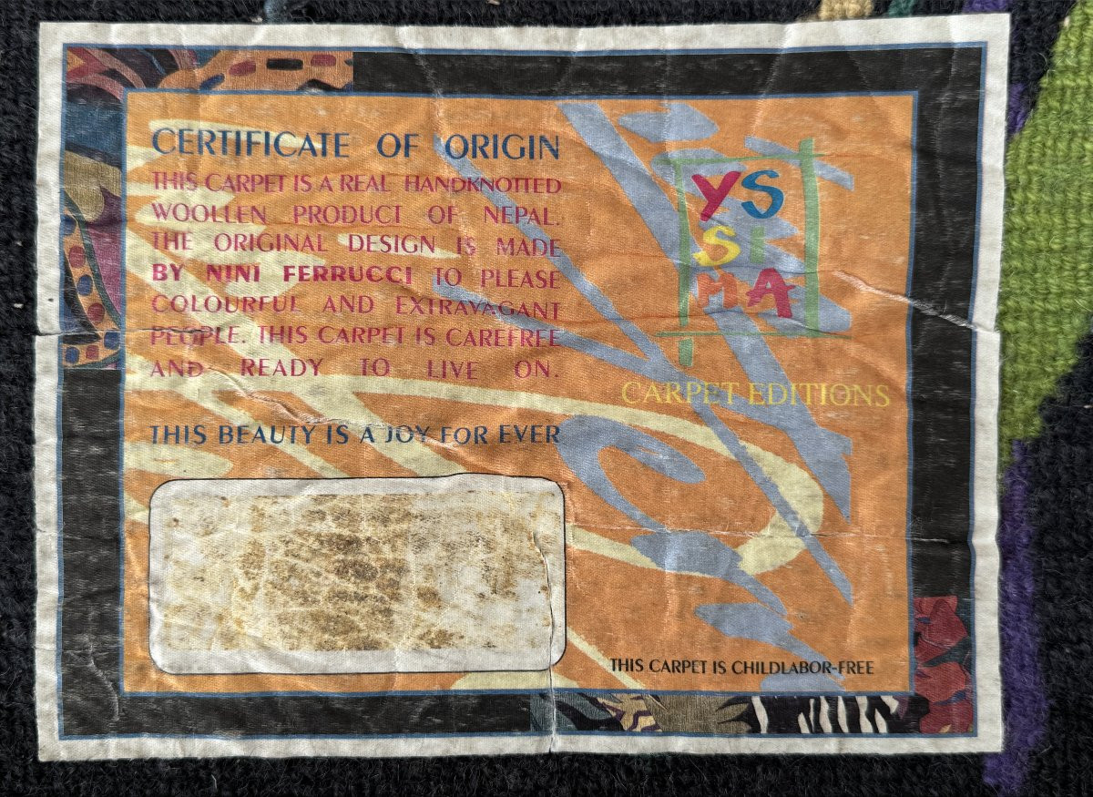 Tapis vintage conçu par Nini Ferrucci pour YSSIMA, des années 1990  -photo-5