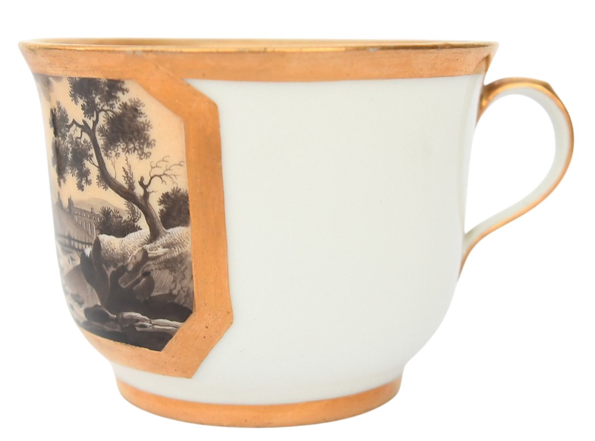 Cup And Saucer In Paris Lebon-halley Porcelain -photo-4
