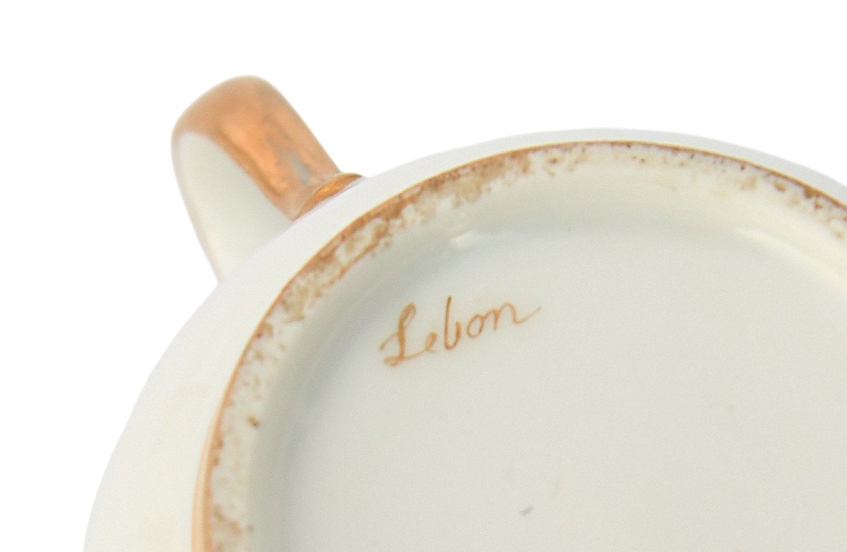 Cup And Saucer In Paris Lebon-halley Porcelain -photo-4