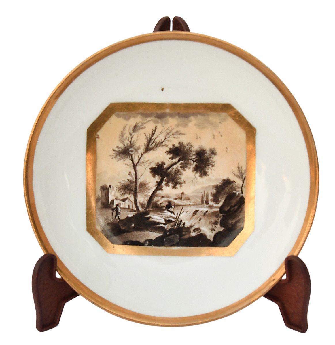 Cup And Saucer In Paris Lebon-halley Porcelain -photo-5