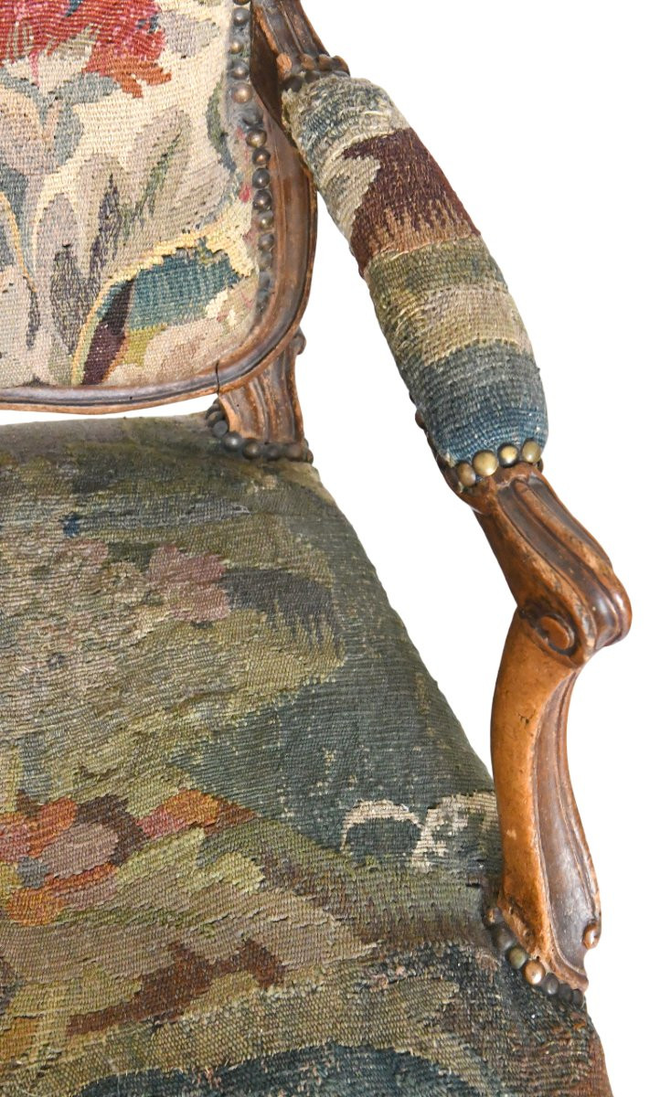 Louis XV Period Cabriolet Armchair Stamped Mdlp By Martin Delaporte (died In 1756) -photo-3