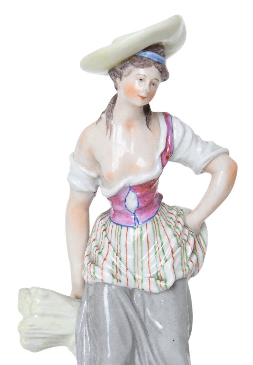 Pair Of Porcelain Statuettes Of Samson Representing A Peasant Couple -photo-3