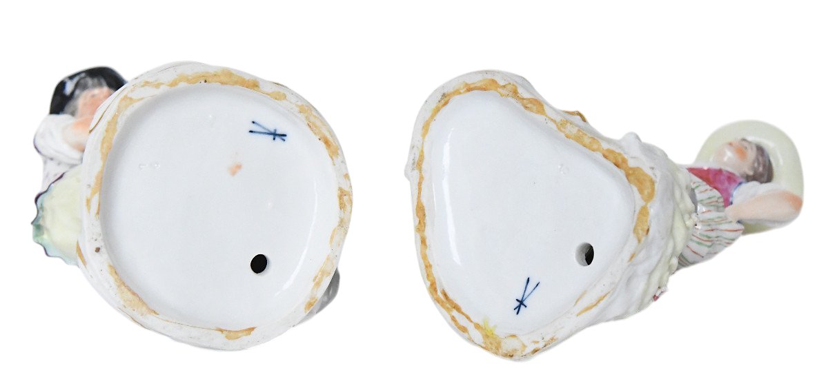 Pair Of Porcelain Statuettes Of Samson Representing A Peasant Couple -photo-3
