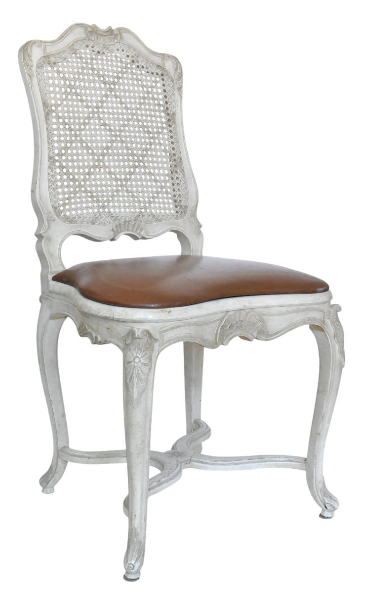 Set Of 6 Regency-style Caned Chairs -photo-2