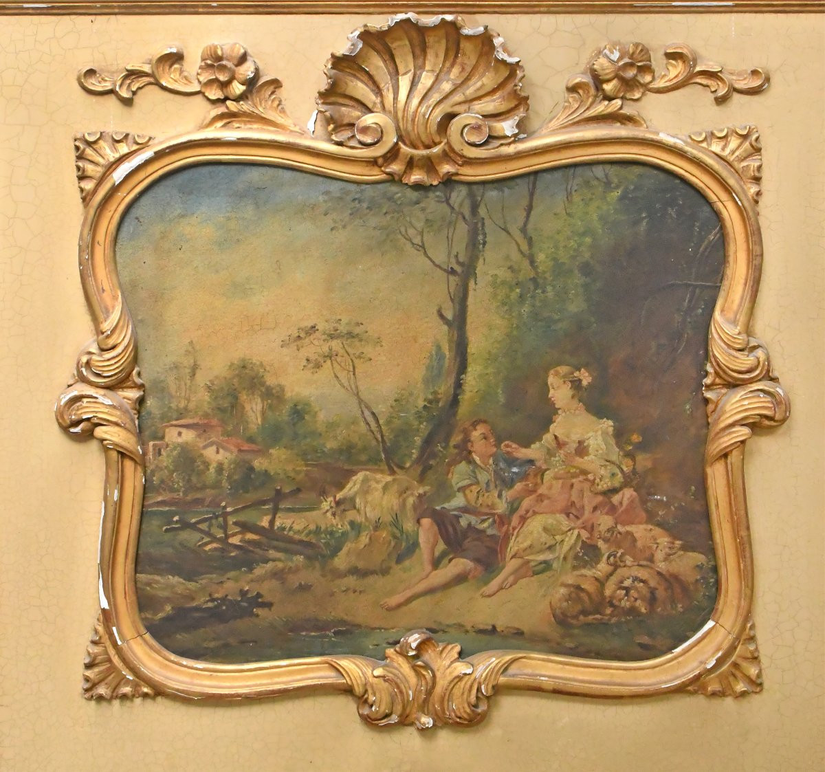 Trumeau Decorated With A Gallant Scene After Boucher-photo-2