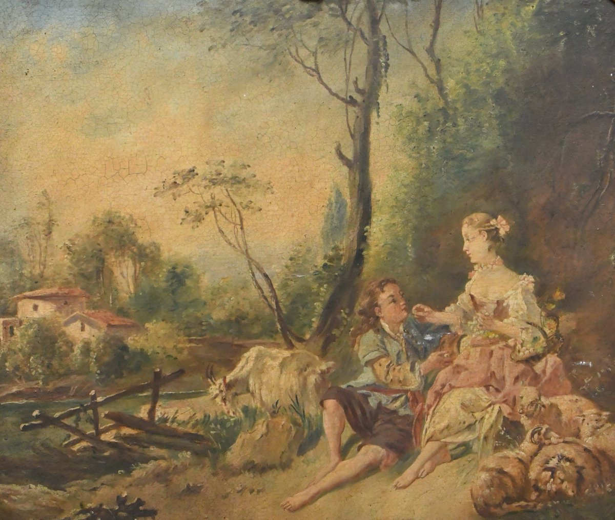 Trumeau Decorated With A Gallant Scene After Boucher-photo-5