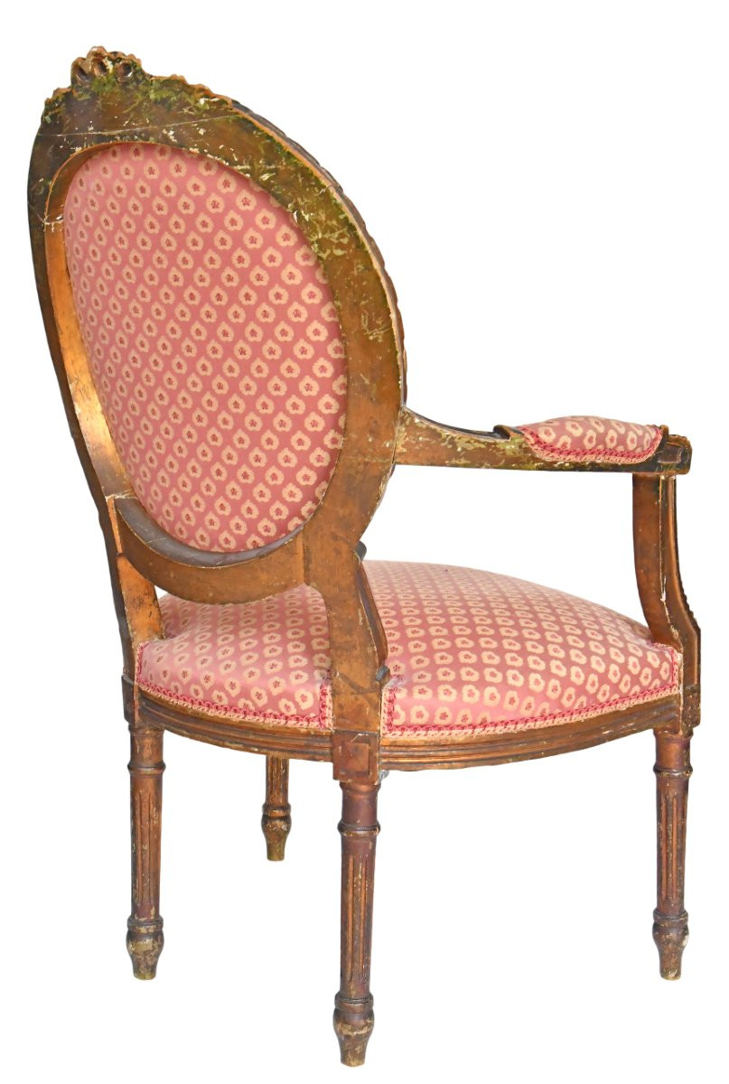 Set Of 4 Louis XVI Style Cabriolet Armchairs  -photo-4