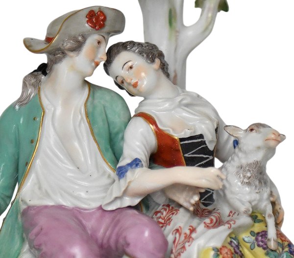 Groupe en porcelaine de Meissen Couple d’amoureux Modèle D19-photo-2